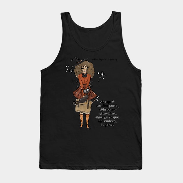 Teacher Witch with Spanish Quote (transparent background) Tank Top by The Mindful Maestra